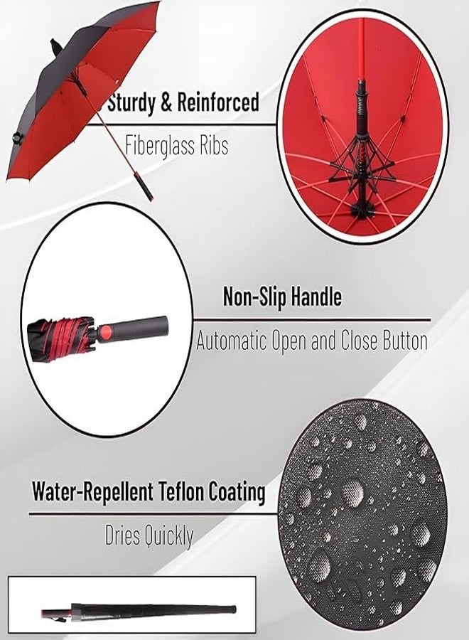 REMICH Auto Open Extra Large Golf Umbrella - Umbrella with Waterproof Telescopic Cover - Heavy Duty Blocking rain - wind & UV Rays from the Sun - High-Density Fabric Big Umbrella for Men & Women - Image 3